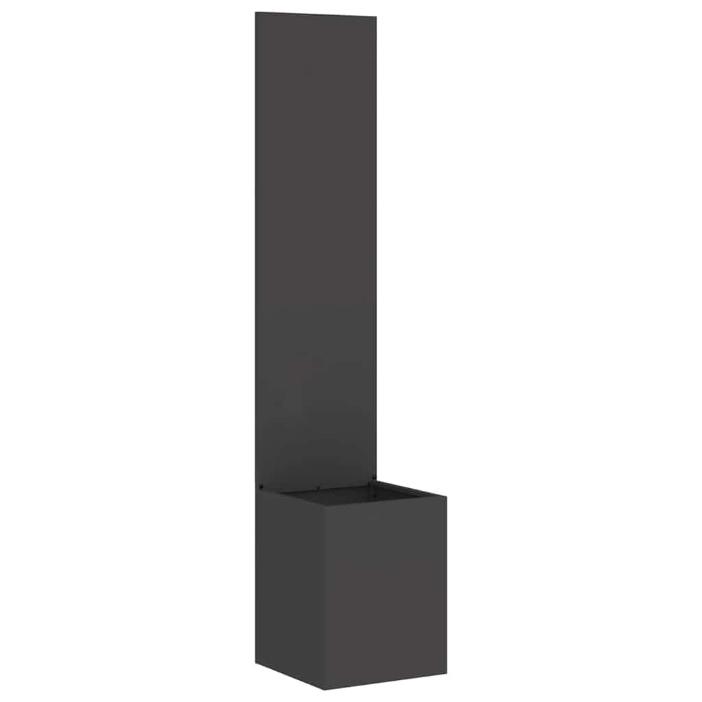 Vaso da Giardino con Pannello Decorativo Nero 32 x 140 cm