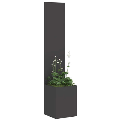 Vaso da Giardino con Pannello Decorativo Nero 32 x 140 cm
