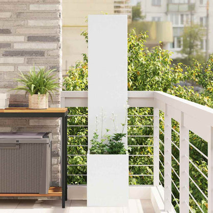 Vaso da Giardino con Pannello Decorativo Bianco 32 x 140 cm