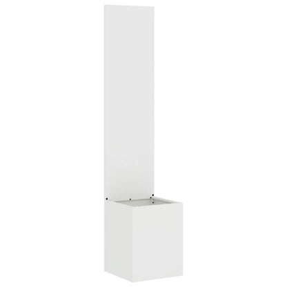 Vaso da Giardino con Pannello Decorativo Bianco 32 x 140 cm