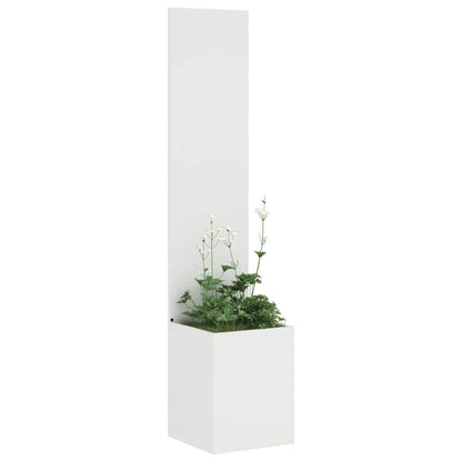 Vaso da Giardino con Pannello Decorativo Bianco 32 x 140 cm