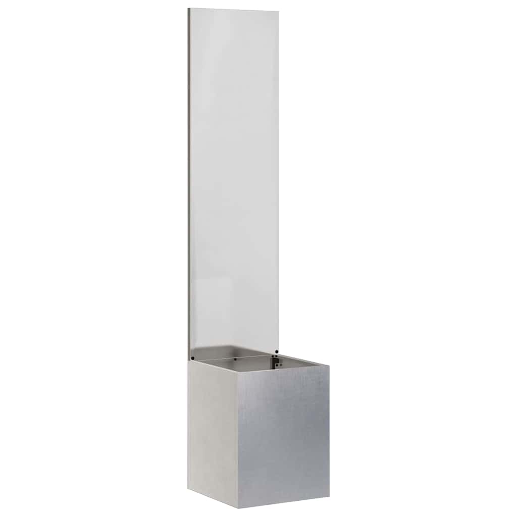 Vaso da Giardino con Pannello Decorativo Argento 32 x 140 cm