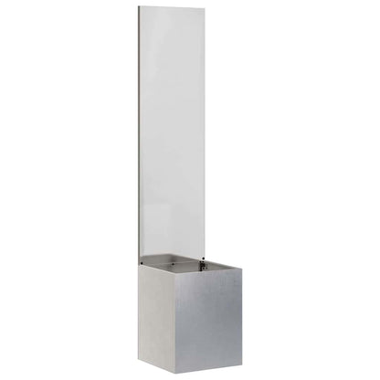 Vaso da Giardino con Pannello Decorativo Argento 32 x 140 cm