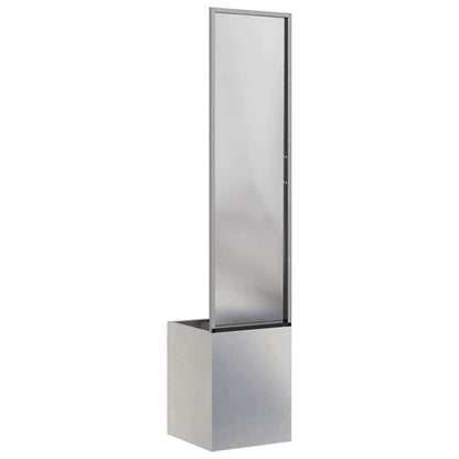 Vaso da Giardino con Pannello Decorativo Argento 32 x 140 cm