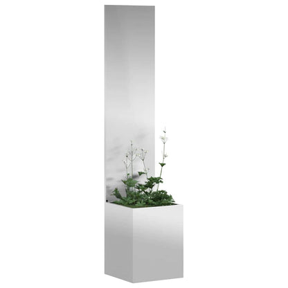 Vaso da Giardino con Pannello Decorativo Argento 32 x 140 cm