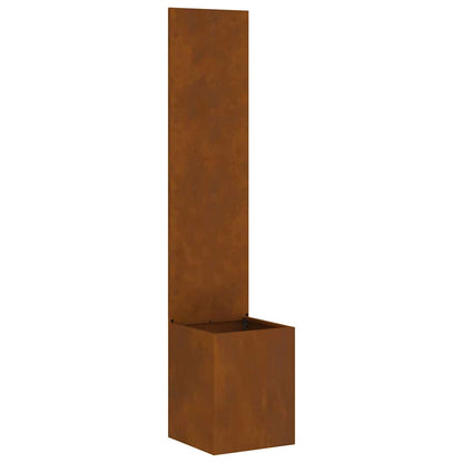 Vaso da Giardino con Pannello Decorativo Ruggine 32 x 140 cm