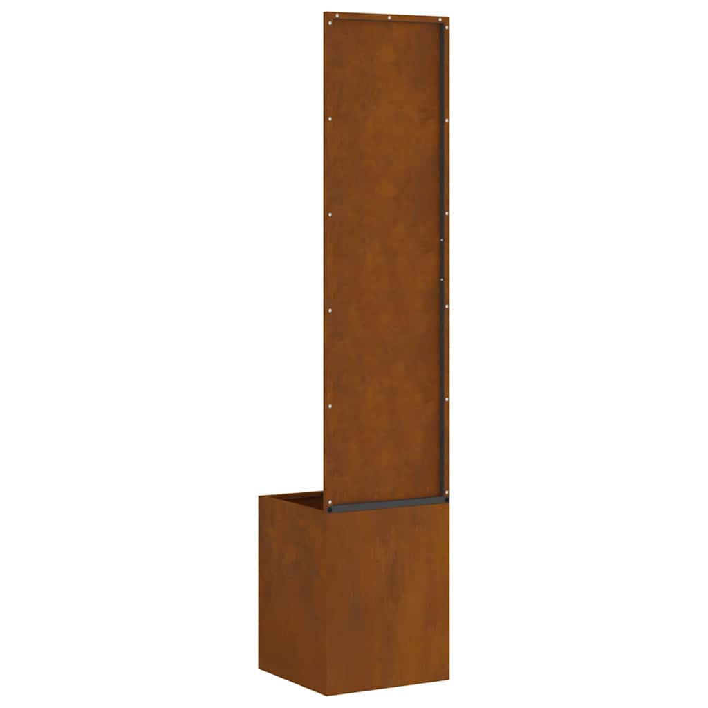 Vaso da Giardino con Pannello Decorativo Ruggine 32 x 140 cm