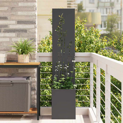 Vaso da Giardino con Pannello Decorativo Nero 32 x 140 cm