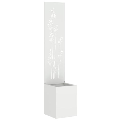 Vaso da Giardino con Pannello Decorativo Bianco 32 x 140 cm