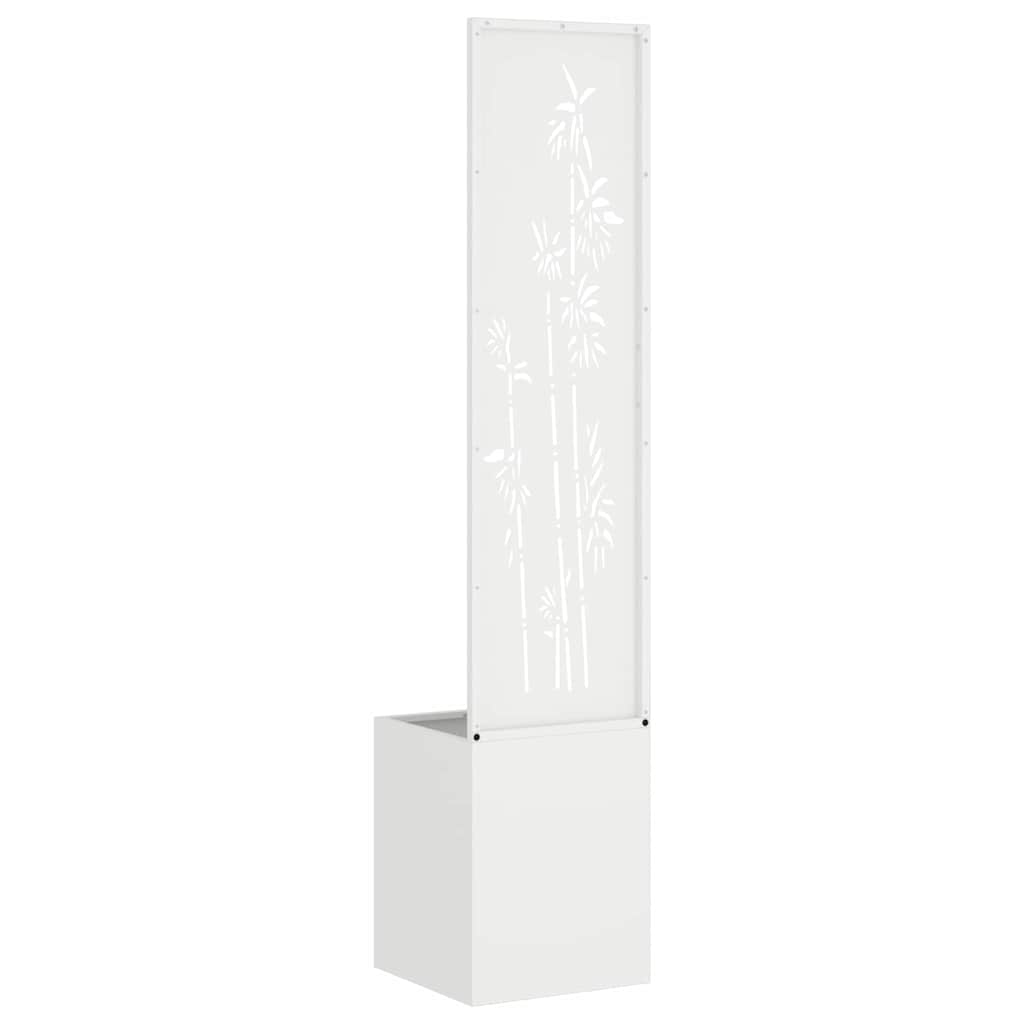 Vaso da Giardino con Pannello Decorativo Bianco 32 x 140 cm