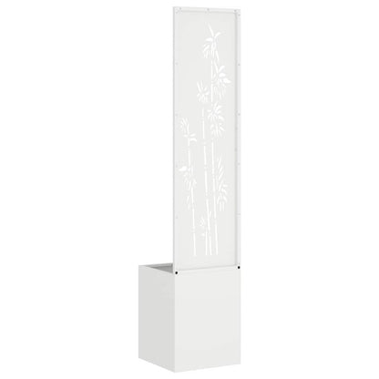Vaso da Giardino con Pannello Decorativo Bianco 32 x 140 cm