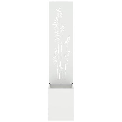Vaso da Giardino con Pannello Decorativo Bianco 32 x 140 cm