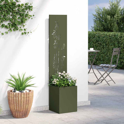 Vaso da Giardino con Pannello Decorativo Oliver verde