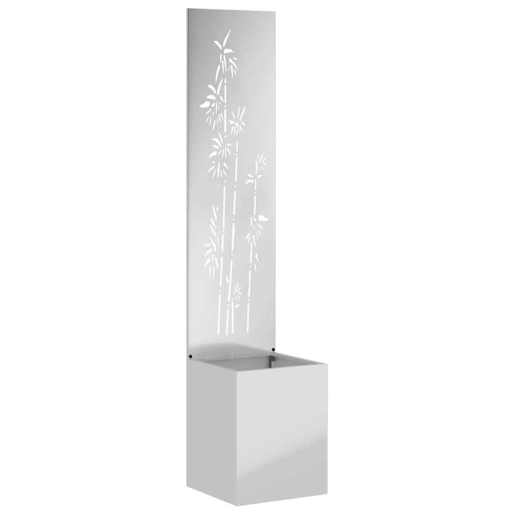 Vaso da Giardino con Pannello Decorativo Argento 32 x 140 cm