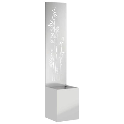 Vaso da Giardino con Pannello Decorativo Argento 32 x 140 cm