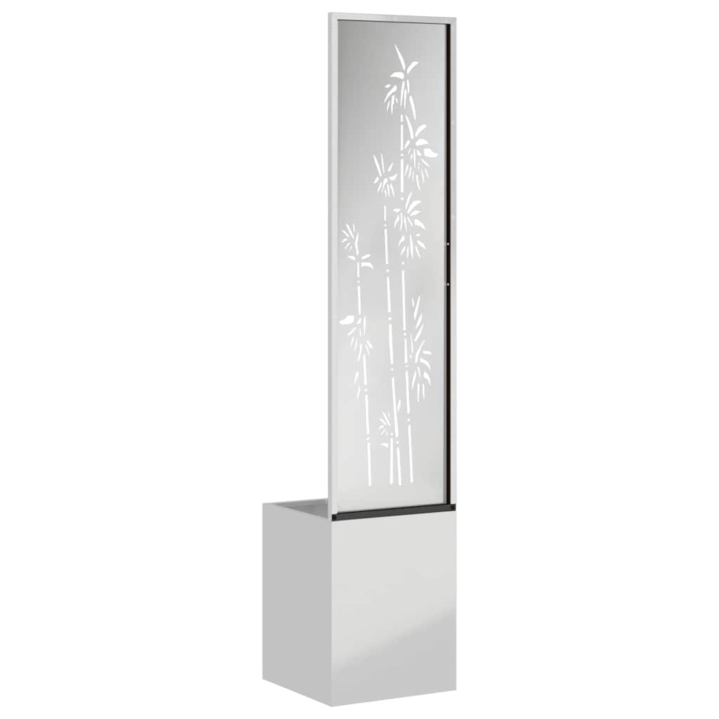 Vaso da Giardino con Pannello Decorativo Argento 32 x 140 cm