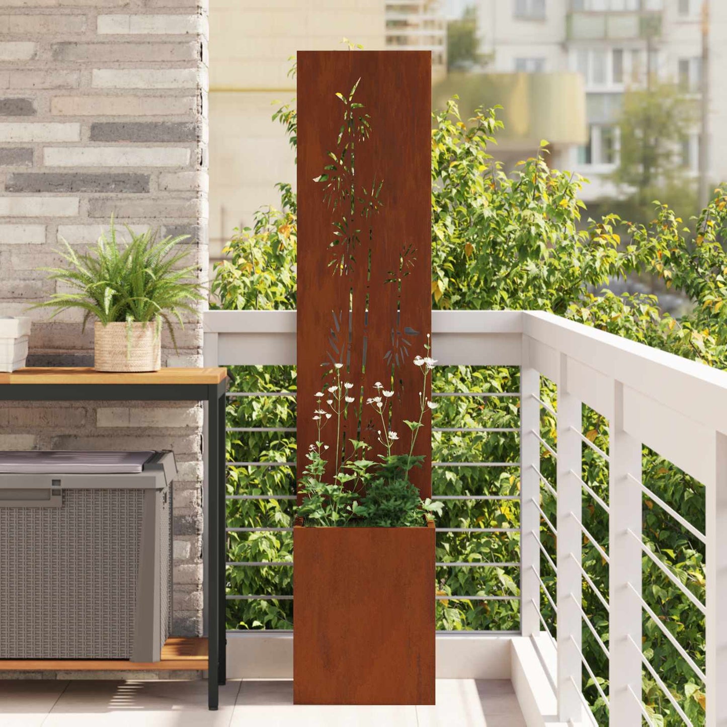 Schermo per privacy in giardino Ruggine 32 x 32 x 150 cm | homemem39