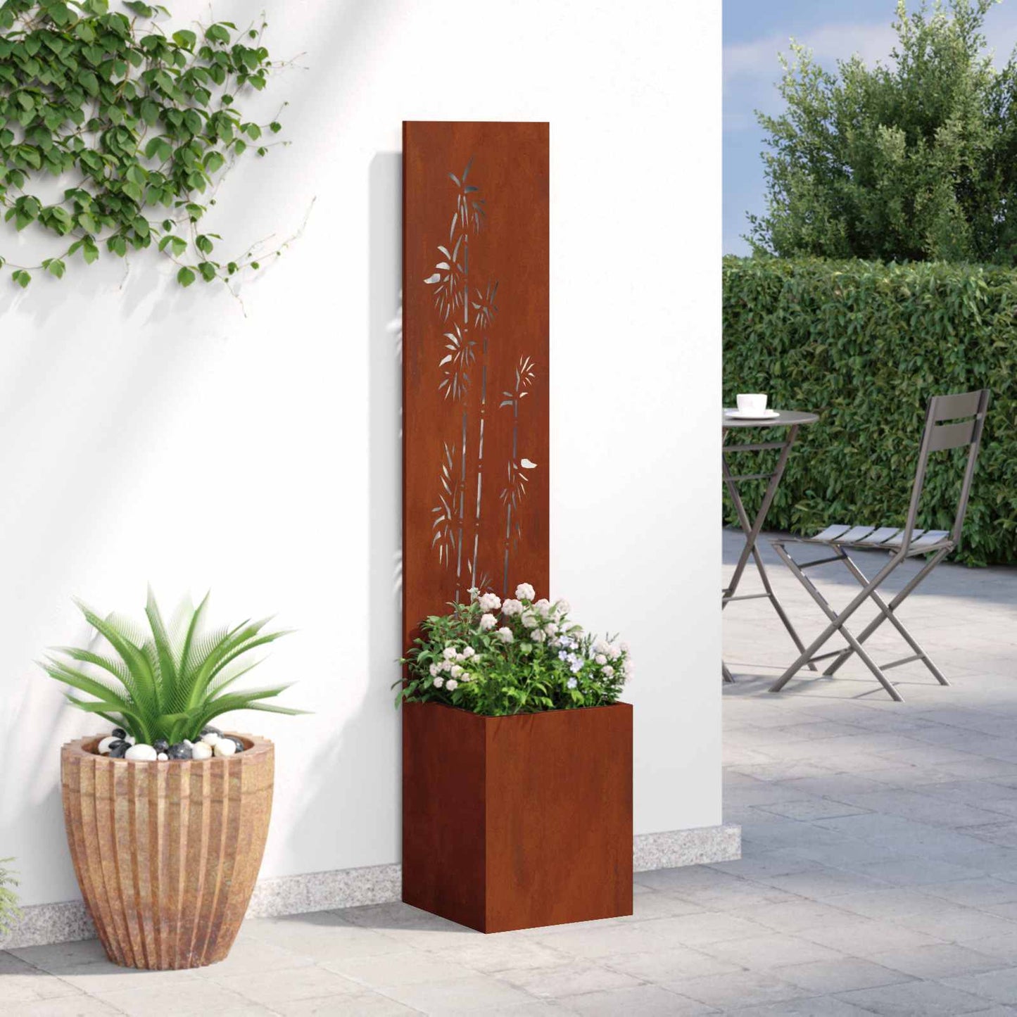 Schermo per privacy in giardino Ruggine 32 x 32 x 150 cm | homemem39