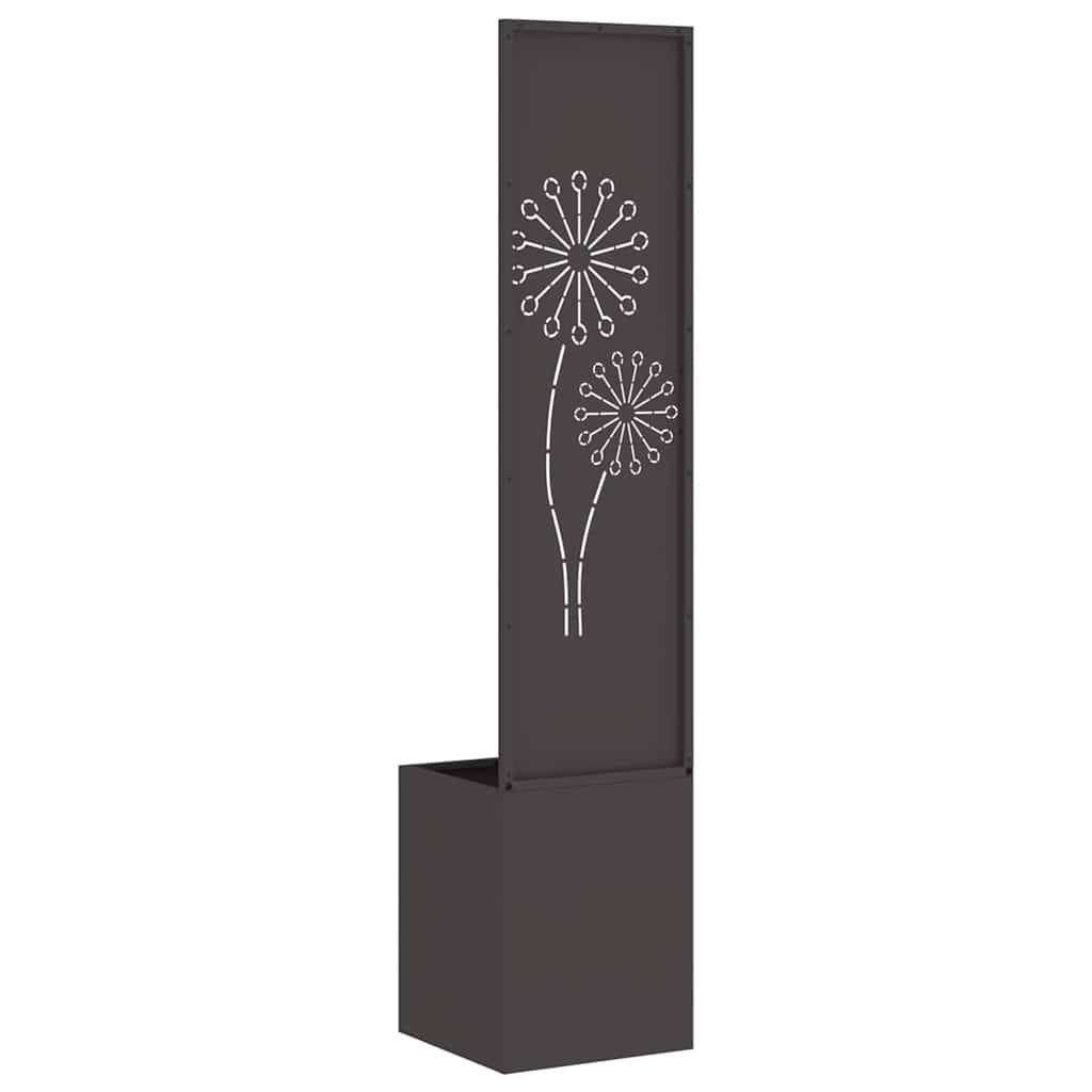 Vaso da Giardino con Pannello Decorativo Nero 32 x 140 cm