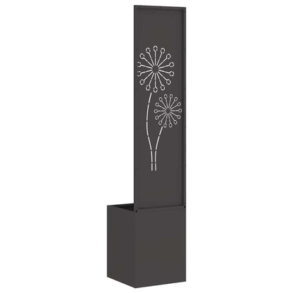 Vaso da Giardino con Pannello Decorativo Nero 32 x 140 cm