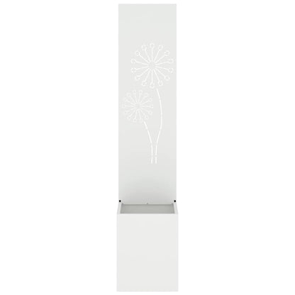 Vaso da Giardino con Pannello Decorativo Bianco 32 x 140 cm