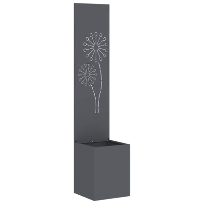 Vaso da Giardino con Pannello Decorativo Antracite 32 x 140 cm