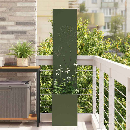 Vaso da Giardino con Pannello Decorativo Oliver verde