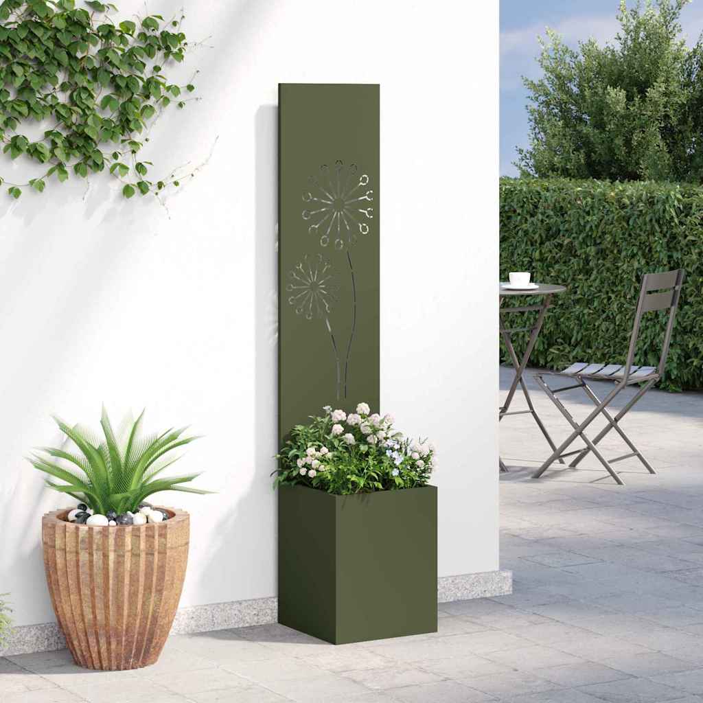 Vaso da Giardino con Pannello Decorativo Oliver verde