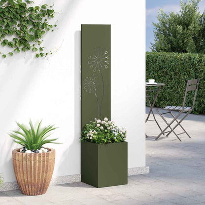 Vaso da Giardino con Pannello Decorativo Oliver verde