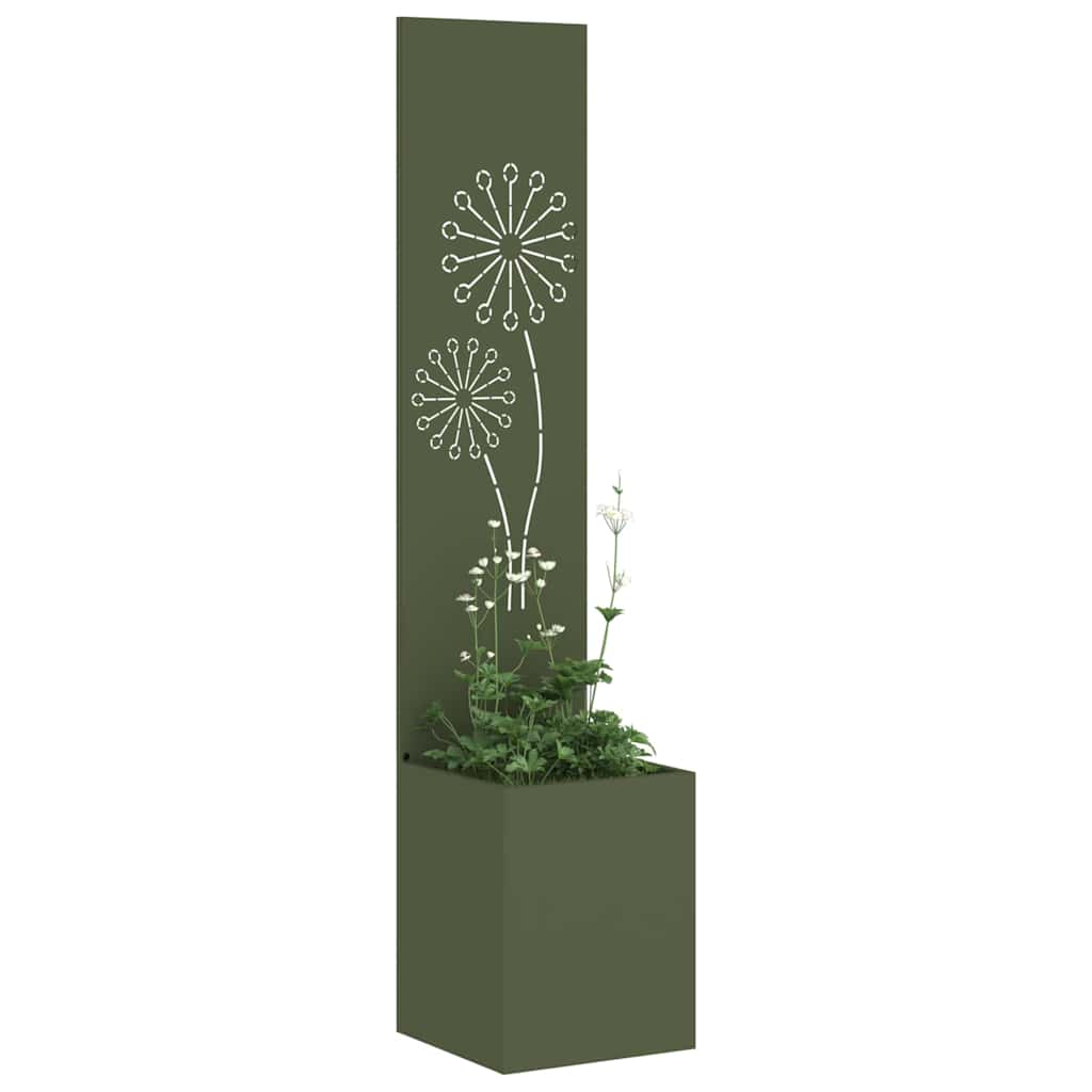 Vaso da Giardino con Pannello Decorativo Oliver verde