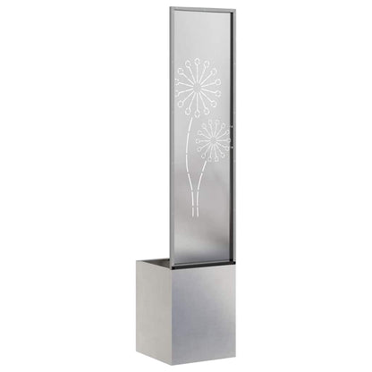 Vaso da Giardino con Pannello Decorativo Argento 32 x 140 cm