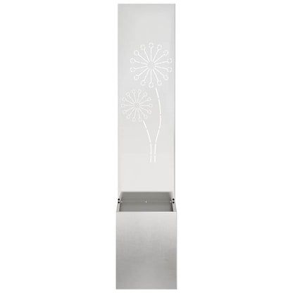 Vaso da Giardino con Pannello Decorativo Argento 32 x 140 cm