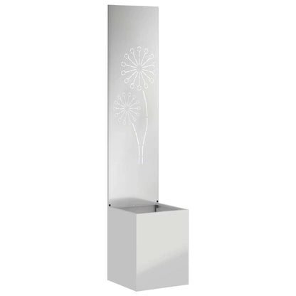 Vaso da Giardino con Pannello Decorativo Argento 32 x 140 cm