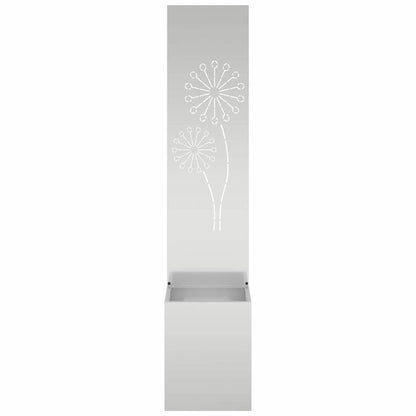 Vaso da Giardino con Pannello Decorativo Argento 32 x 140 cm