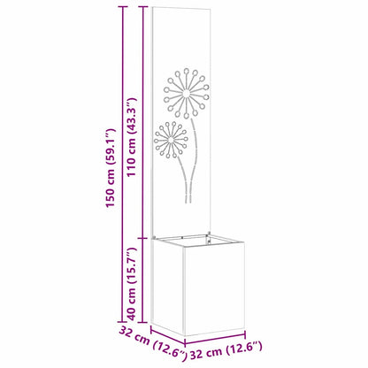 Schermo per privacy in giardino Traforo Argento 32 x 140 cm