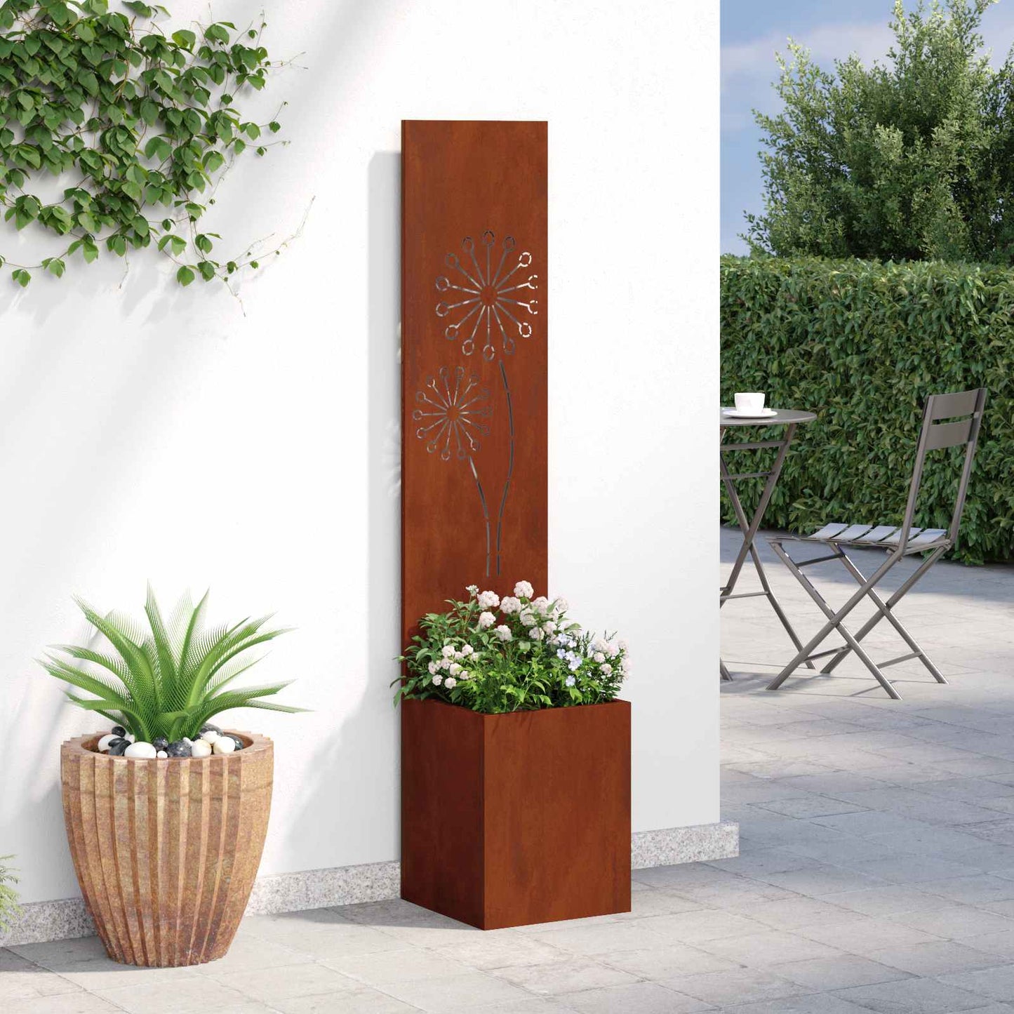Schermo per privacy in giardino Ruggine 32 x 32 x 150 cm | homemem39