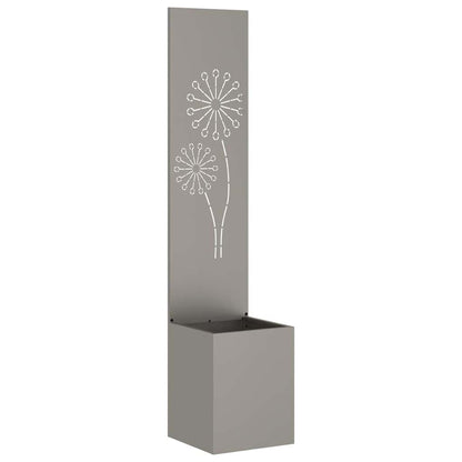 Vaso da Giardino con Pannello Decorativo Ruggine 32 x 140 cm