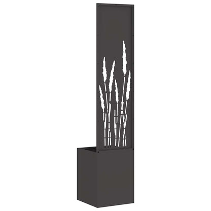 Vaso da Giardino con Pannello Decorativo Nero 32 x 140 cm