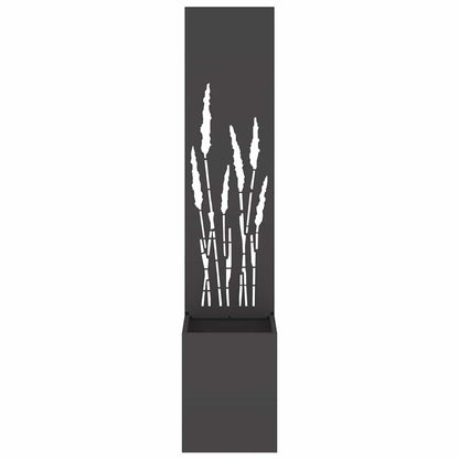 Vaso da Giardino con Pannello Decorativo Nero 32 x 140 cm