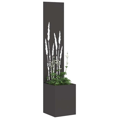 Vaso da Giardino con Pannello Decorativo Nero 32 x 140 cm