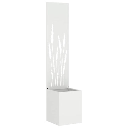 Vaso da Giardino con Pannello Decorativo Bianco 32 x 140 cm