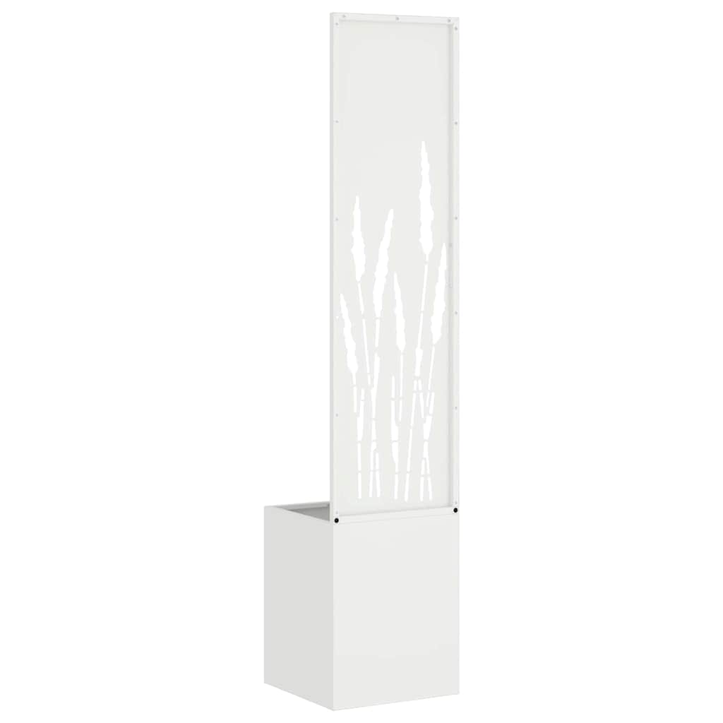 Vaso da Giardino con Pannello Decorativo Bianco 32 x 140 cm