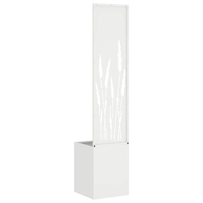 Vaso da Giardino con Pannello Decorativo Bianco 32 x 140 cm