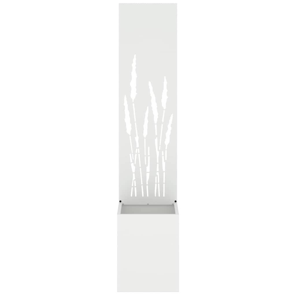 Vaso da Giardino con Pannello Decorativo Bianco 32 x 140 cm