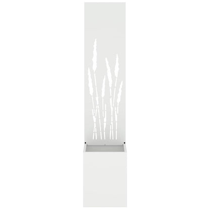 Vaso da Giardino con Pannello Decorativo Bianco 32 x 140 cm