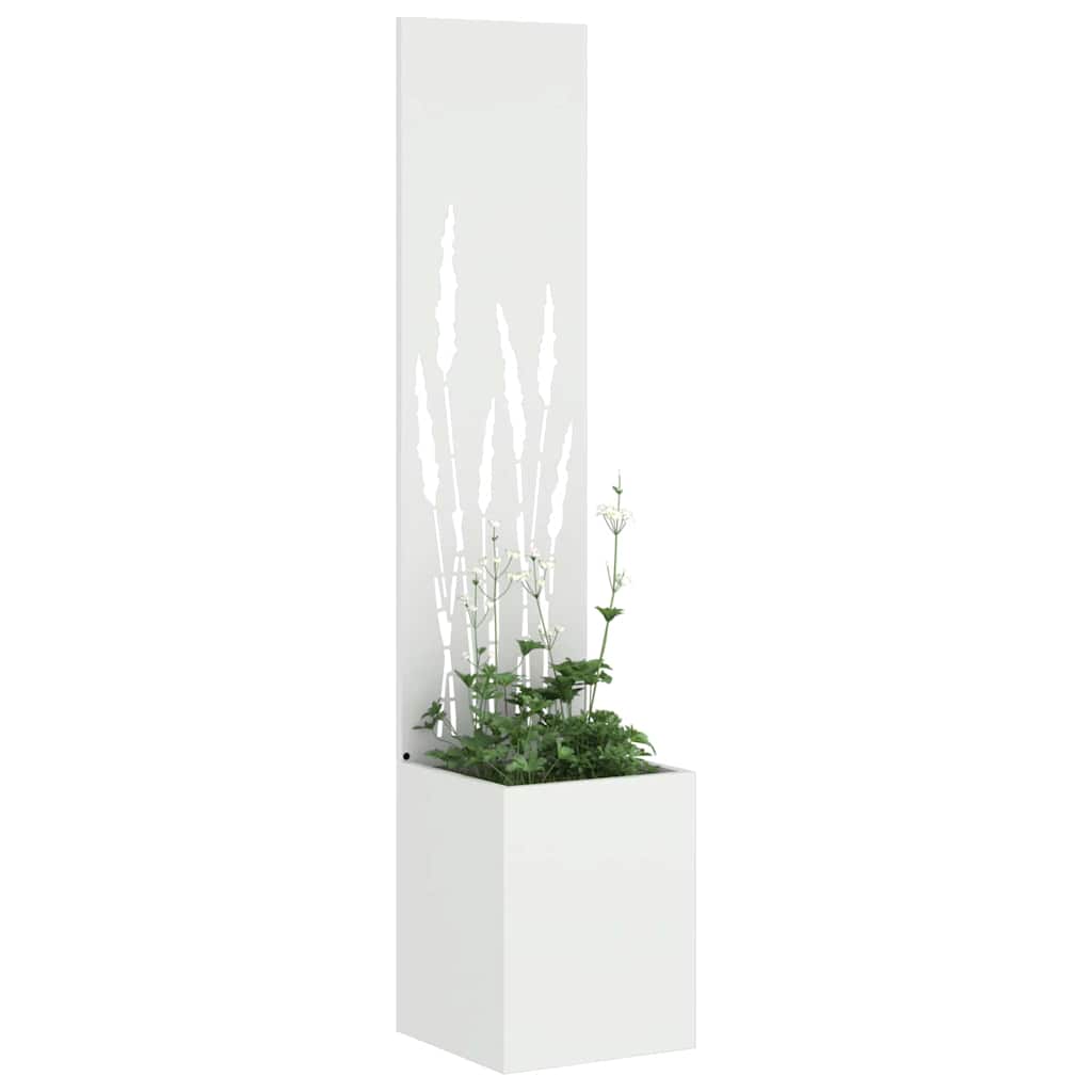 Vaso da Giardino con Pannello Decorativo Bianco 32 x 140 cm