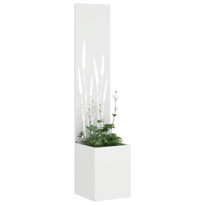 Vaso da Giardino con Pannello Decorativo Bianco 32 x 140 cm
