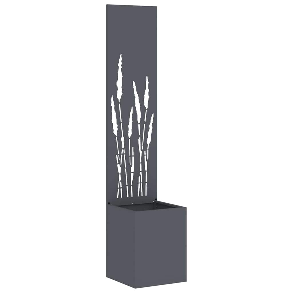 Vaso da Giardino con Pannello Decorativo Antracite 32 x 140 cm