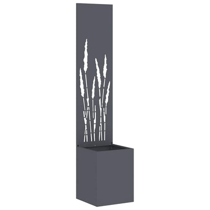 Vaso da Giardino con Pannello Decorativo Antracite 32 x 140 cm