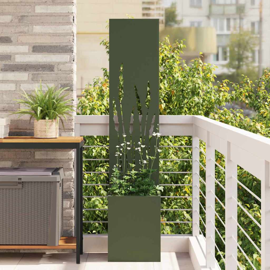 Vaso da Giardino con Pannello Decorativo Oliver verde